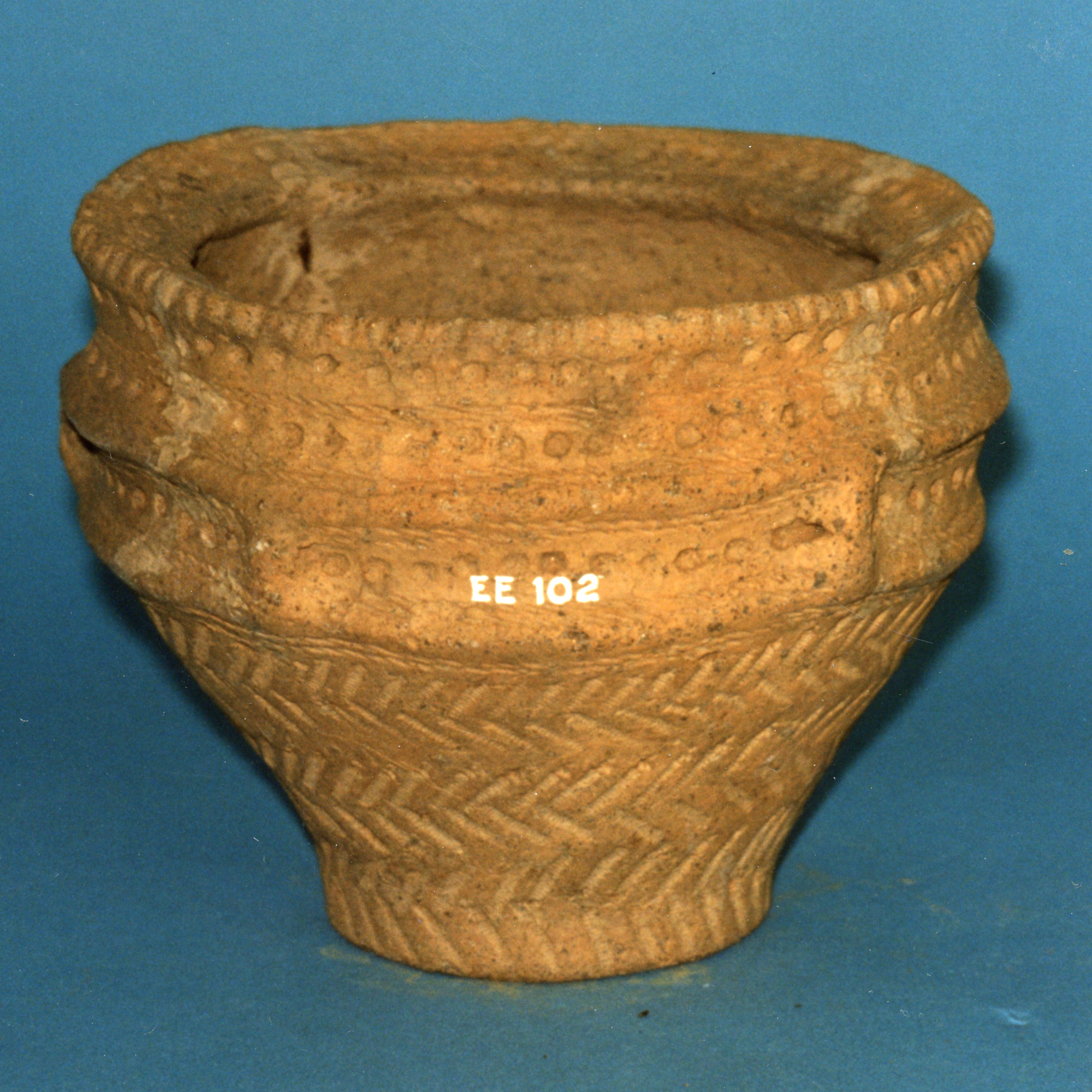 Image of Pottery food vessel, finely ornamented, from Cockburn Mill Farm, Abbey St Bathans, Berwickshire © National Museums Scotland