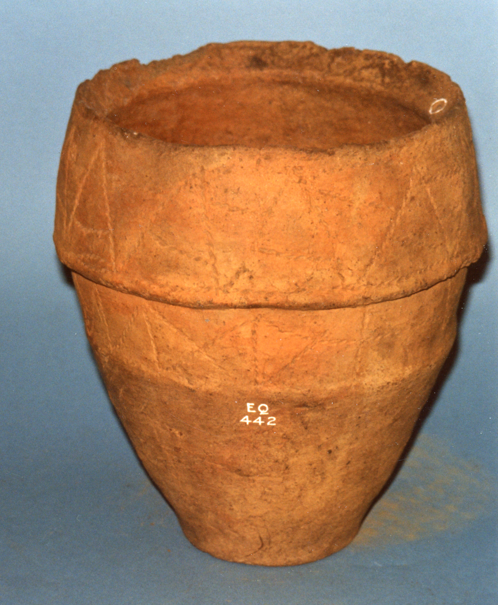 Image of Decorated cinerary urn with overhanging rim, from Craigentinny, Midlothian © National Museums Scotland
