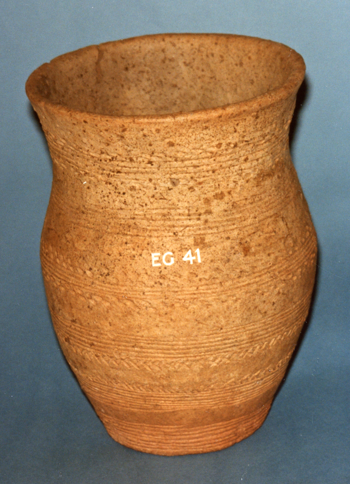 Image of Finely decorated beaker from a cist at East Barns, East Lothian © National Museums Scotland