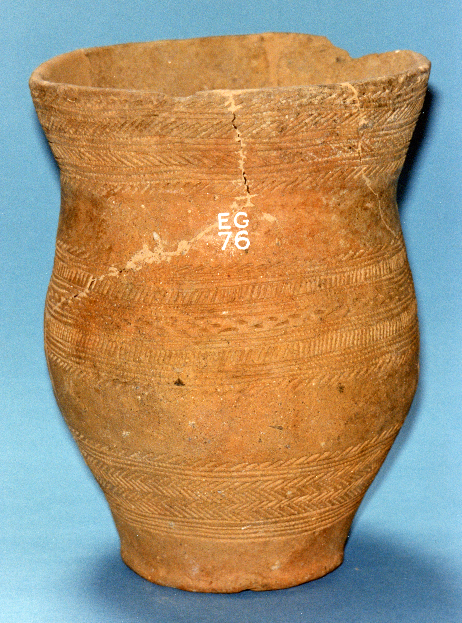 Image of Vessel of Beaker pottery from Lunanhead, Pitscandly, Angus © National Museums Scotland