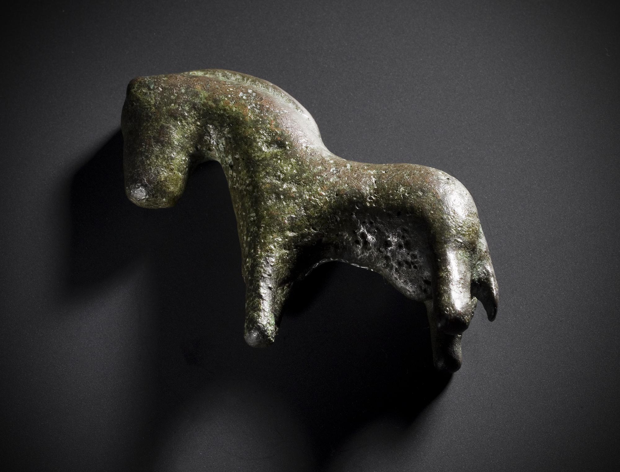 Image of Bronze weight in the form of a horse, of Norwegian origin, Medieval period, 14th century AD, found at Crosskirk, Esha Ness, Shetland © National Museums Scotland
