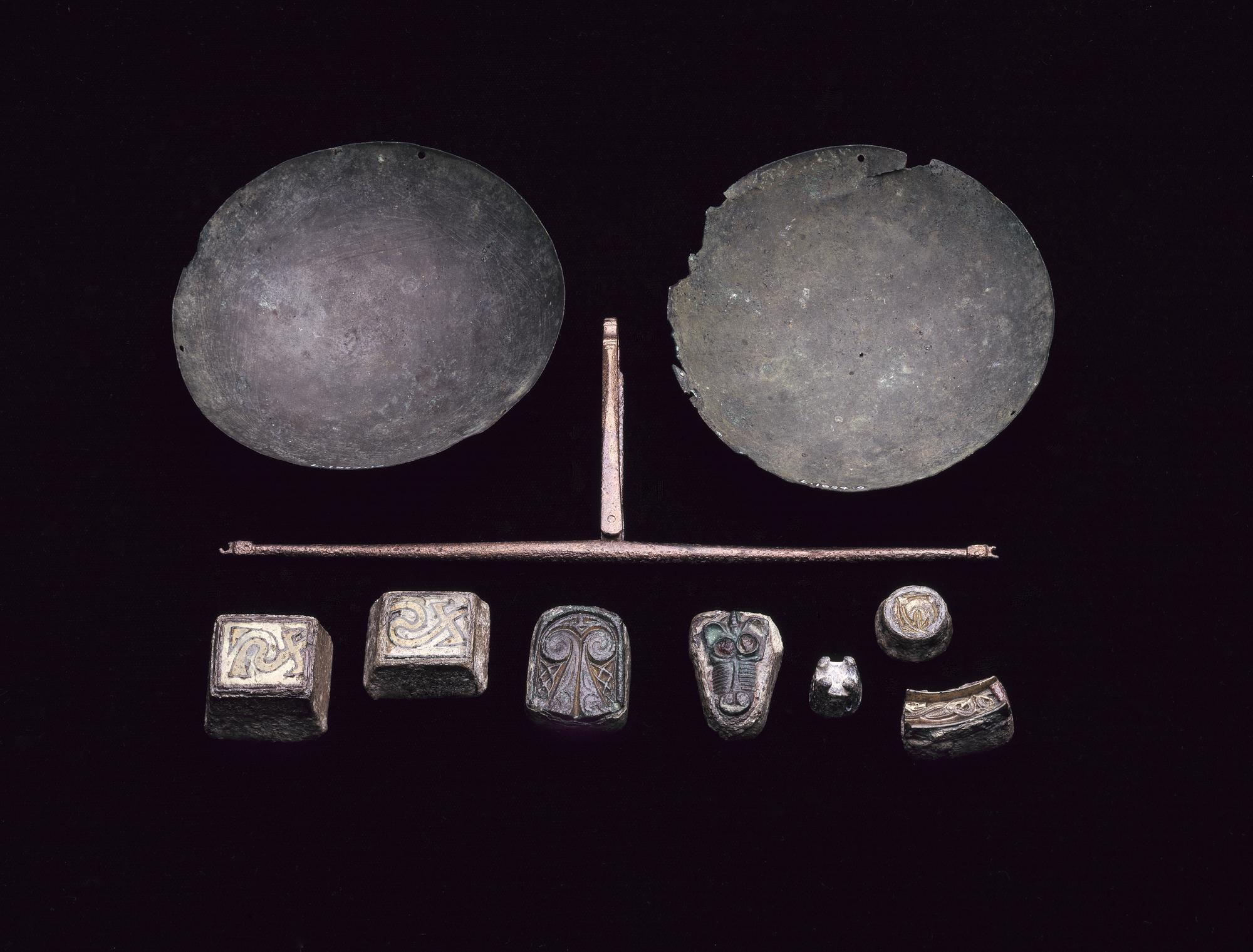 Image of Pan for a set of scales, from a Viking boat burial at Kiloran Bay, Colonsay, Argyll, 875 - 925 AD © National Museums Scotland